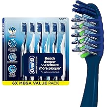 Oral-B Pro Clean Cross Action Toothbrushes, Deep Plaque Removal, 6 Count