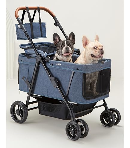 Pet Gear NO-Zip Pet Stroller with Dual Entry, Push Button Zipperless Entry for Single or Multiple Dogs/Cats, Pet Can Easily Walk in/Out, Gel-Filled Tires, Red Plum, Expedition : Pet Supplies