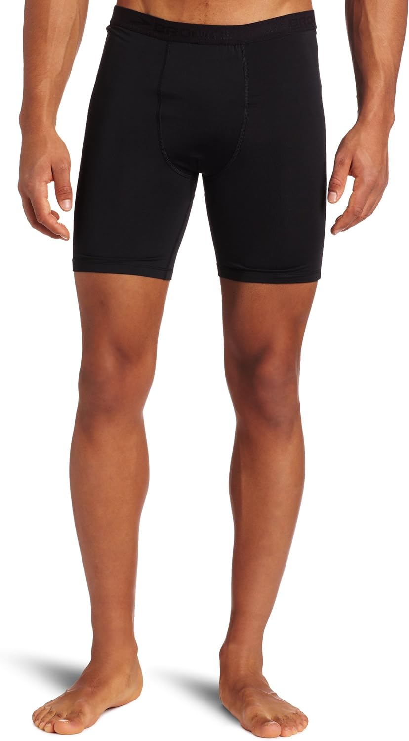 Brooks Men's Thermal Wind Boxer, Black, XLarge Athletic