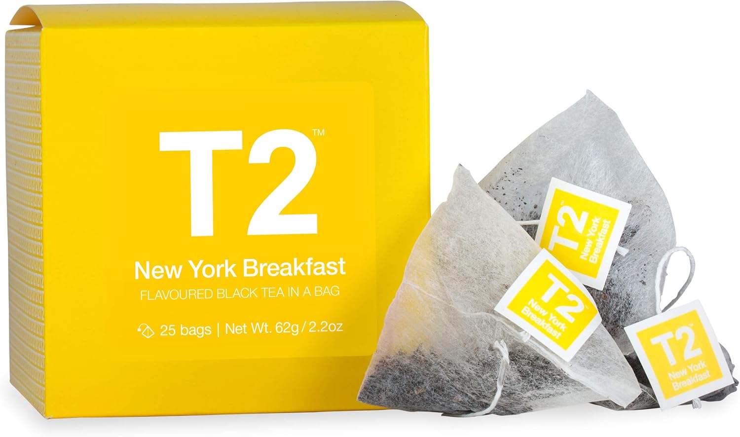 T2 Tea New York Breakfast Black Tea Bags in Box, 25Count