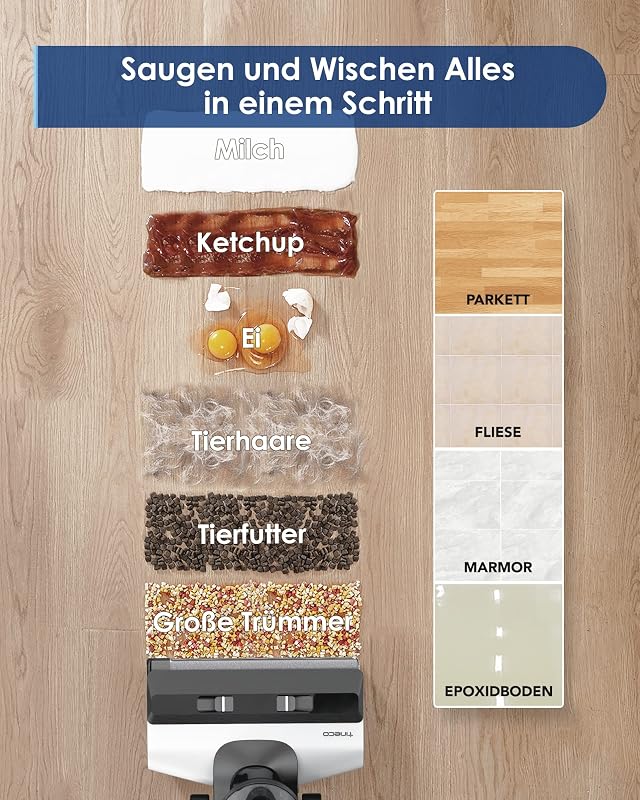 Floor One S5 Smart Nass-Trocken-Sauger mit iLoop Technologie, All-in-One-Nass Trockensauger Kabellos mit Dual-Tank-Design | Selbstreinigung LED-Display für Harte Boden,Tierhaare
