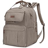 mommore Diaper Bag Backpack, Large Diaper Bag Expandable for 2 Kids/Twins, Durable Baby Bag with Changing Pad, Water Resistant Travel Diaper Backpack for Mom Dad