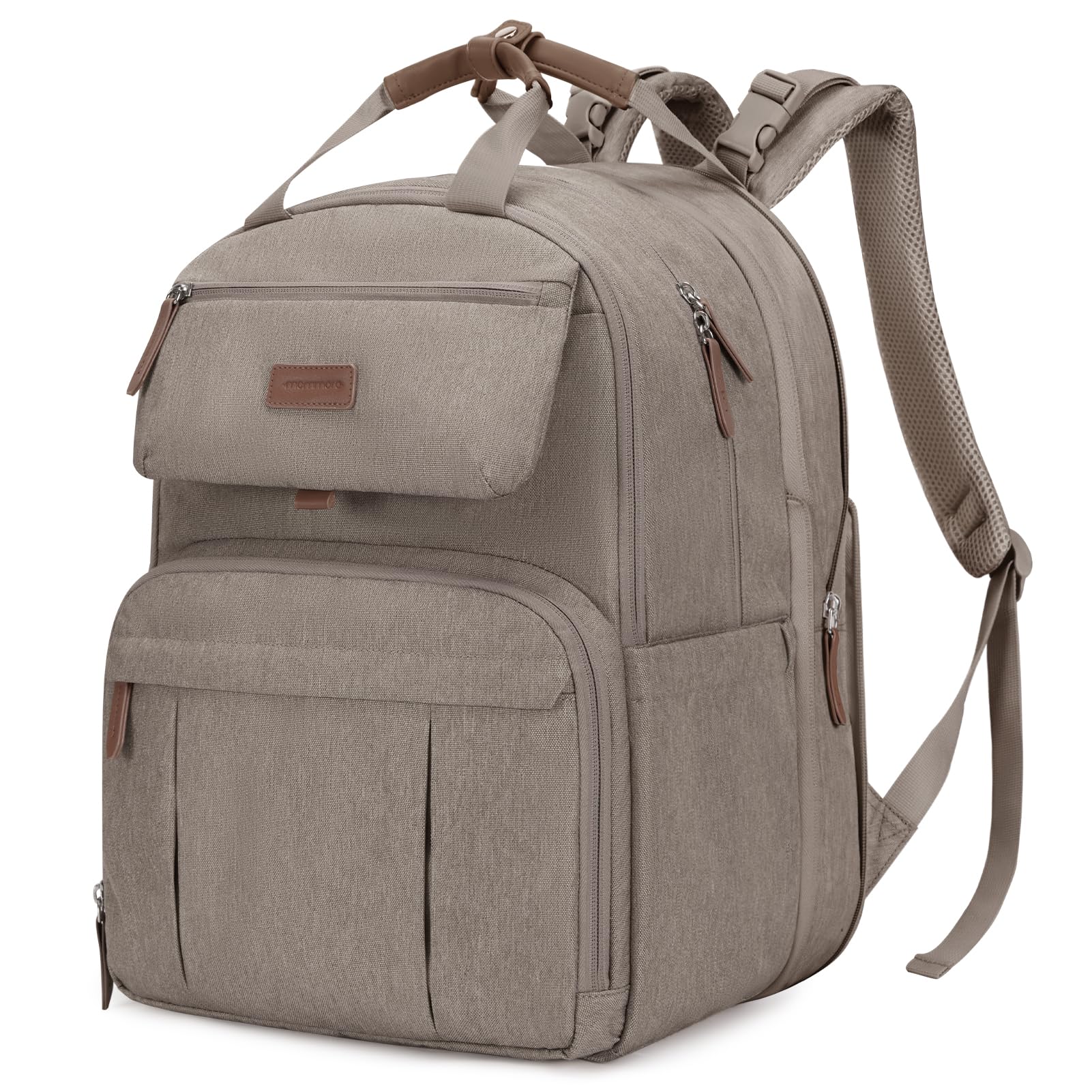 Photo 1 of mommore Diaper Bag Backpack, Large Diaper Bag Expandable for 2 Kids/Twins, Durable Baby Bag with Changing Pad, Water Resistant Travel Diaper Backpack for Mom Dad