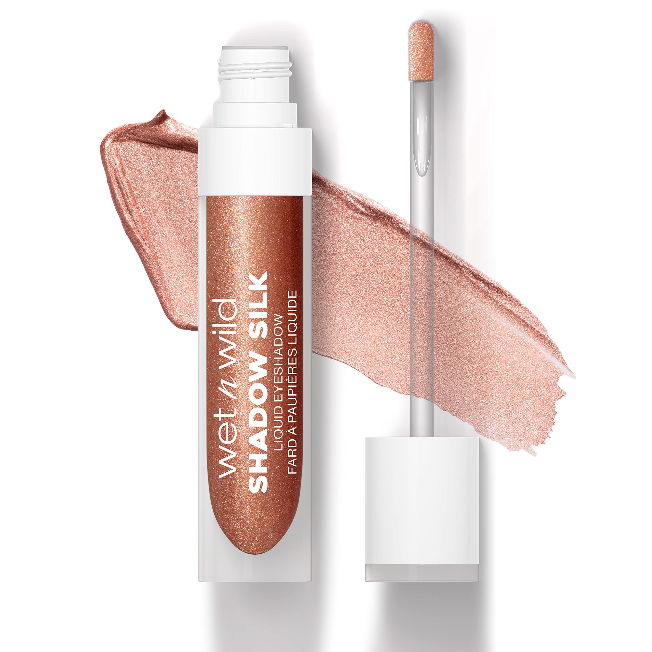 Wet n Wild Shadow Silk Liquid Eyeshadow, Highly-Pigmented Liquid Eyeshadow with Shimmer Finish, Dries Quickly, Easy to Apply with Wand Applicator for Ultimate Precision, Heart of Rose Gold Shade