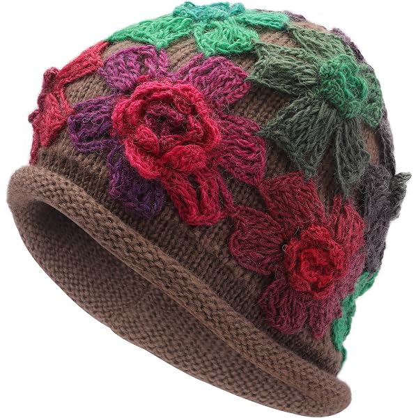 Created by Cyd Handmade Clem Crochet Beanie Red Flower Accent Mesh Hat Women NEW CROCHET HAT WITH POPPY FLOWER - YouTube main image 4