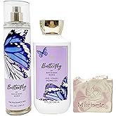 Bath & Body Works Butterfly - Duo Gift Set- Fine Fragrance Mist and Shower Gel With a Himalayan Salts Springs Sample Soap.