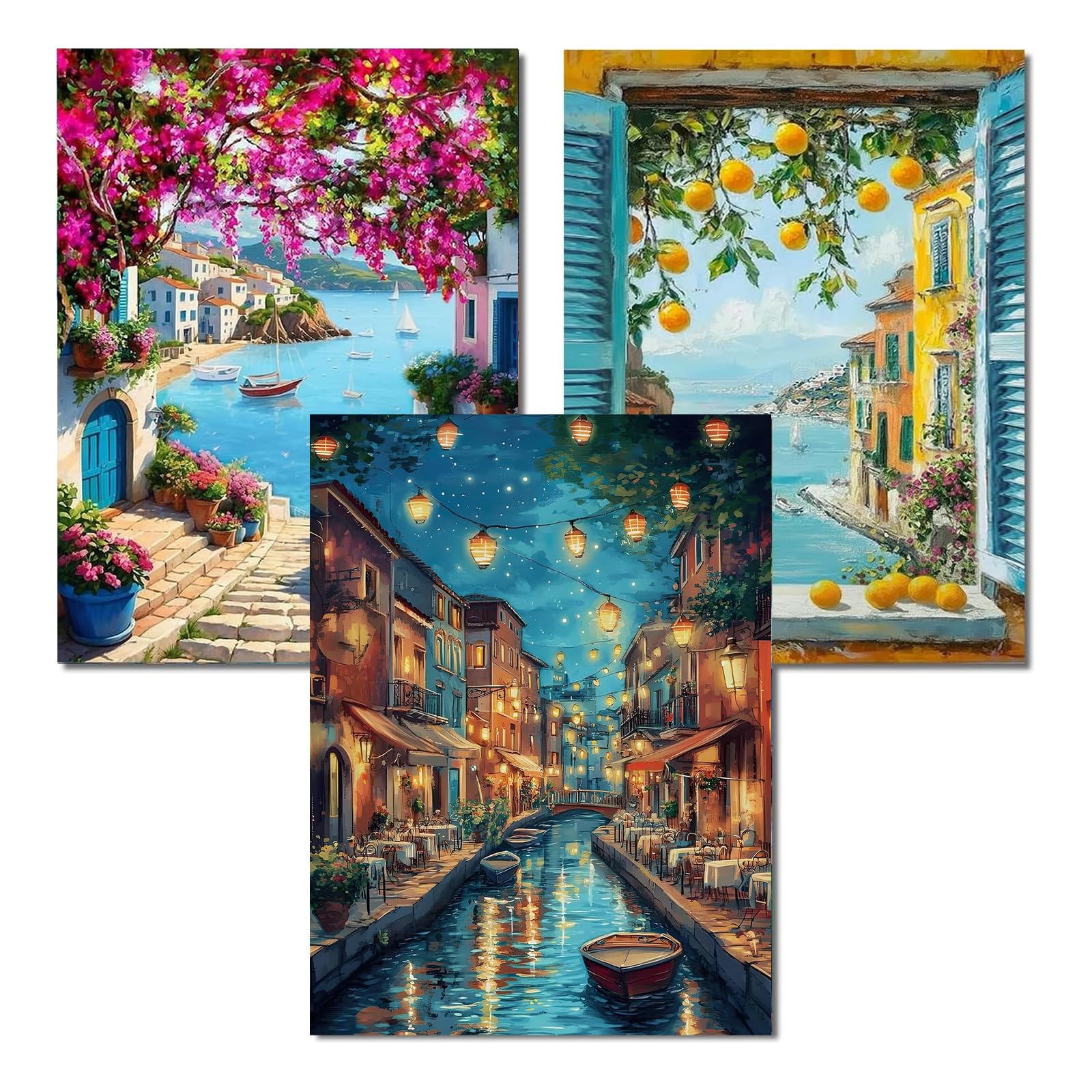 Yaostarart 3 Pack Paint by Numbers for Adults,Painting by Numbers for Adults,Landscape Adult Paint by Numbers,DIY Acrylic Painting Kits for Adults Perfect for Home Decor and Gifts 12x16inch