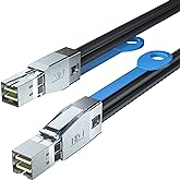 10Gtek 12G Mini SAS HD SFF-8644 to SFF-8644 Cable for NVMe Enclosure/Storage Array, SAN &amp; JBOD Compatibility, 100-Ohm, 0.5-m(1.6ft)