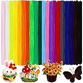 Mnuizu 200 Pcs Pipe Cleaners Crafts, Assorted Colors 12 inch Fuzzy Chenille Stems, Craft Supplies for DIY Arts Creative Craft