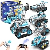 Suplanet STEM Robot for Kids Ages 8-14, 5-in-1 Remote Control and APP Programmable Robot Toys - 720 Pcs DIY Building Science 