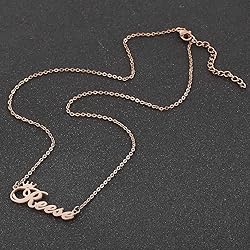 SKQIR Personalized Name Necklace Rose Gold