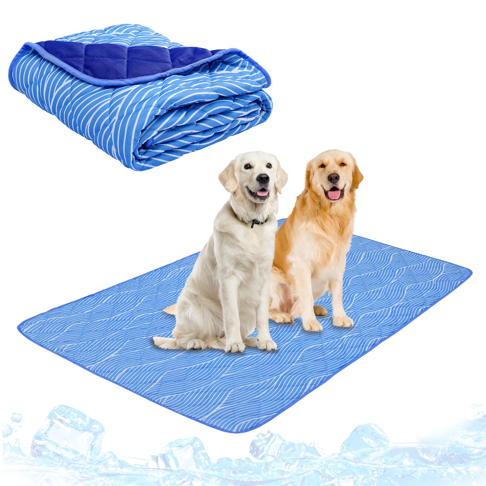 Photo 1 of PUPTECK Dog Cooling Mat Pad for Medium Large Dogs, Cooling Blanket for Kennels Crate Floor, Dog Cat Summer Sleeping Bed Outside, Washable & Portable, X-Large 40"x60"