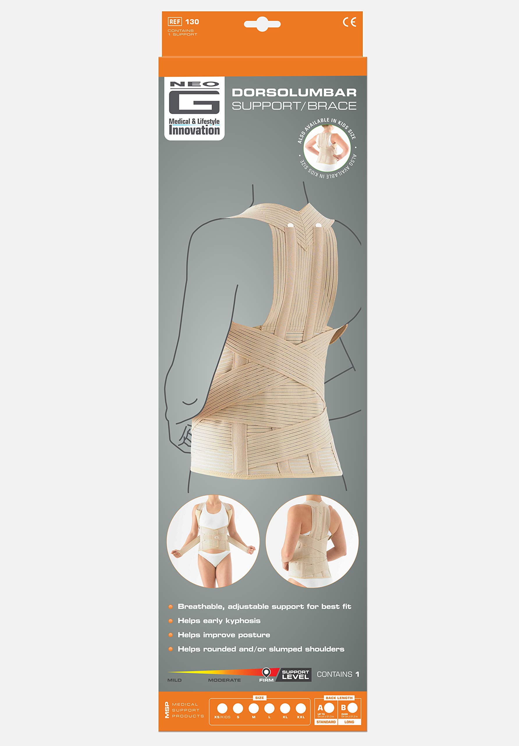 Neo G Dorsolumbar Support Brace Back Support for Early Kyphosis