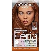 L'Oreal Paris Feria Multi-Faceted Shimmering Permanent Hair Color, High Intensity Hair Dye for 3X Highlights, 54 Spiced Copper, 1 Kit