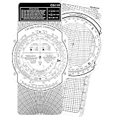 Saysurey E6b Flight Computer, Plastic Aviation Calculator for Pilots | Flight Computer, Essential Pilot Accessories and Aviation Tools for Flight Training Bag, Use with Ifr Vfr Sectional Charts