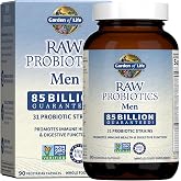 Garden of Life Raw Probiotics for Men, 85 Billion CFU, 1 Month Supply | Acidophilus and Bifidobacteria, Minerals, Enzymes, and Prebiotics, Gluten and Soy-Free, Non-GMO, 90 Vegetarian Capsules