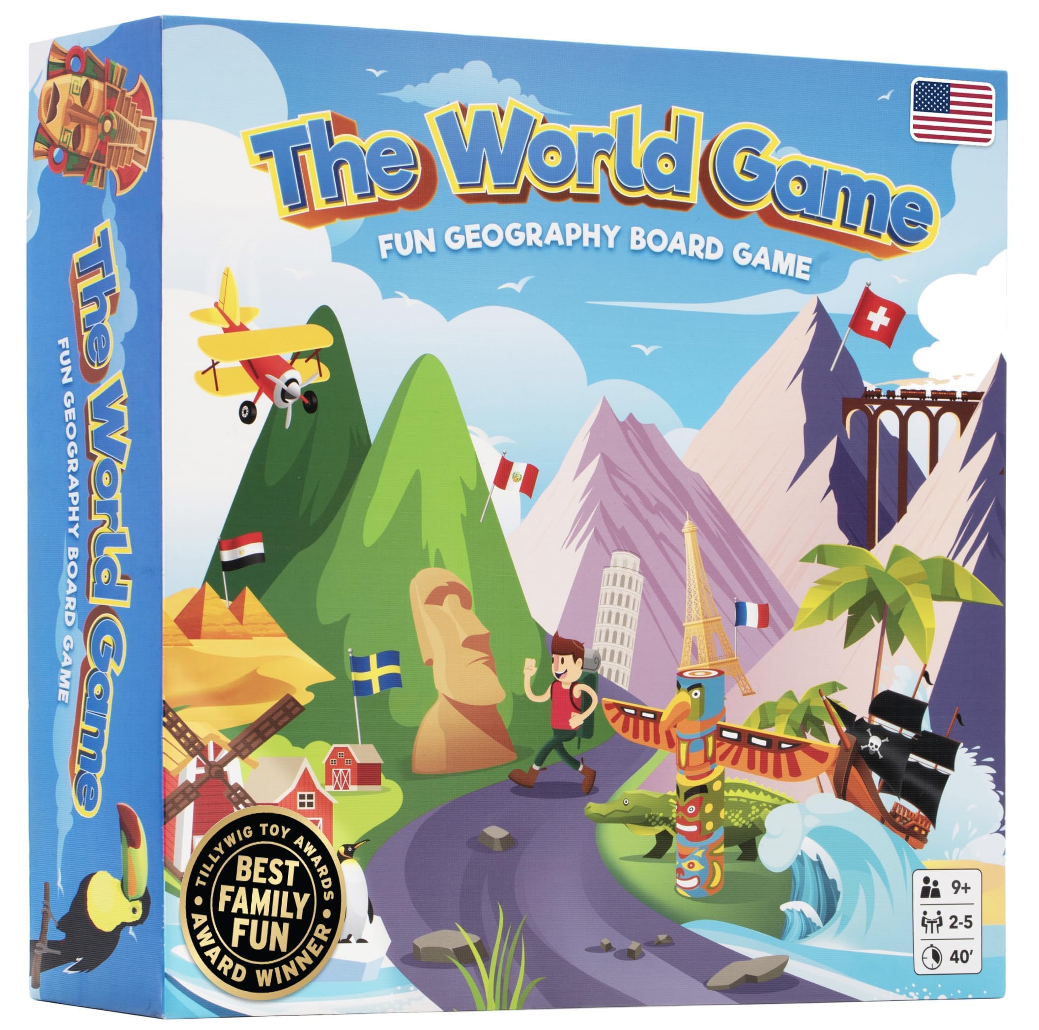 Photo 1 of The World Game - Fun Geography Board Game - Educational Game for Kids & Adults - Cool Learning Gift Idea for Teenage Boys & Girls, 2-5 Players