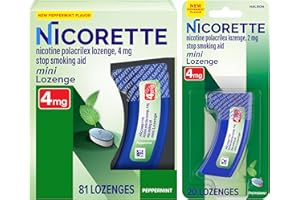 Nicorette Mini Nicotine Lozenges, 4 mg Stop-Smoking Aid, Peppermint Flavor, 101ct (81 Count, 20 Count)