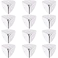 Inovat 12 Pcs Silver Color Metal Case Box Cabinet Corner Protectors Decorative Edge Cover Safety Guards, 1 x 1 x 1 Inch