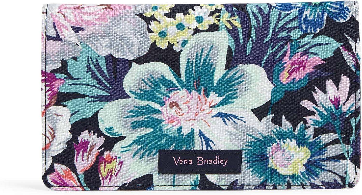 Vera Bradley Women's Signature Cotton Checkbook Cover, Floating Garden: Clothing