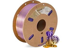 DURAMIC 3D Shiny Silk PLA Filament 1.75mm Shiny Metallic PLA Filament Dimensional Accuracy +/- 0.05 mm Gold Purple