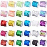 PH PandaHall 30 Color Flat Sequin Strip 6mm Halloween Spangle Flat Sequins Paillette Trim String Sequins Ribbon Metallic Shiny Trim Sewing String for Mermaid Costume Crafts Embellishments (150 Yards)