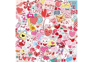 MAIOUSU STORE 100PCS Valentine's Day Stickers Love Stickers, Love Heart Stickers Vinyl Waterproof Romantic Valentine Stickers for Laptops Gifts Water Bottles Scooters and Valentine's Day Wall Window Decorations(1)