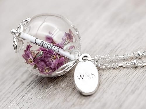 Namenskette Silber Glück Kette Geschenk Wunschfüllung Löwenzahn Blüten