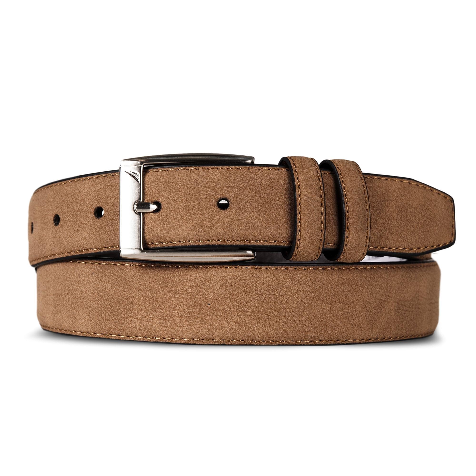 Photo 1 of Nautica Kids  Casual Leather Belt | Everyday | Classic | Pants | Jeans | Khakis | Chinos | Metal Buckle, J Class Double Keeper - Tan, 34"