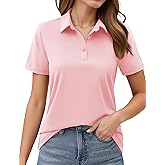 MAGCOMSEN Women's Polo Shirts Short Sleeve UPF 50+ Golf Collared Shirt for Work Quick Dry Tennis Top Moisture Wick