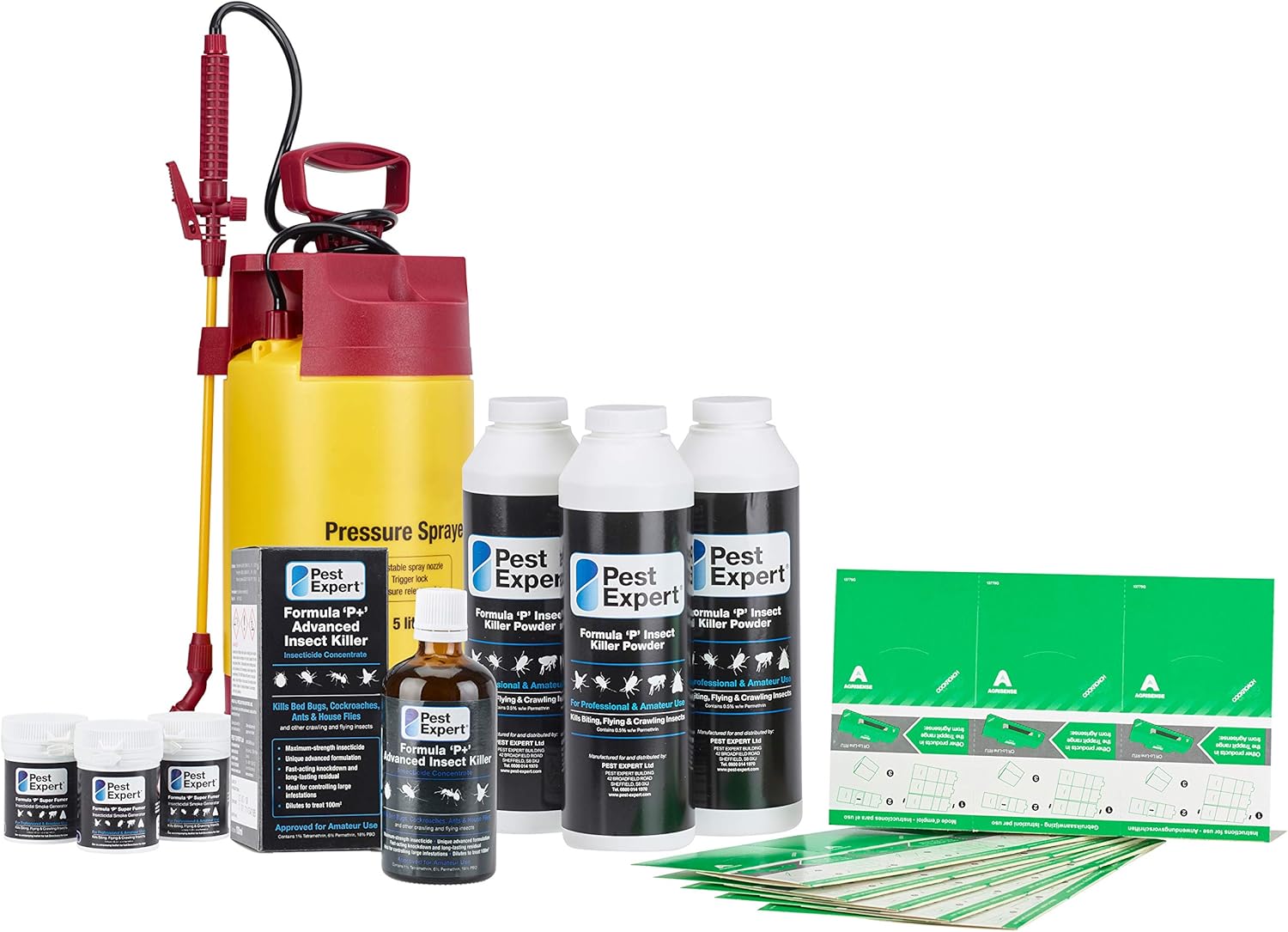 Pest Expert Cockroach Killer Spray Concentrate 10L, 3 x Cockroach Traps