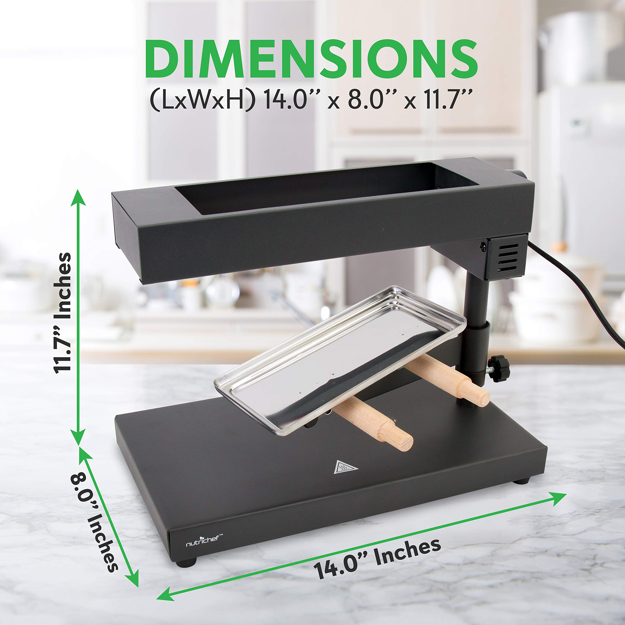 Electric Raclette Cheese Melter Swiss Style Warmer Melts, Stainless