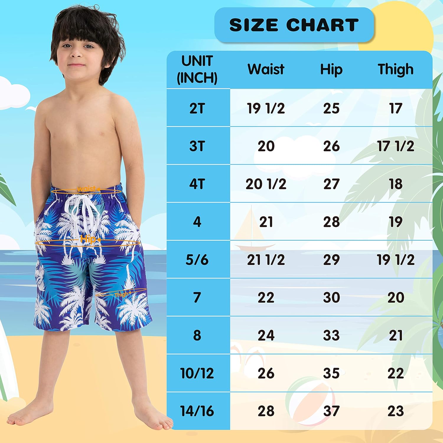 Boys Swim Trunks, Quick Dry Drawstring UPF 50+ Kids Swim Shorts, Toddler Beach Shorts, Boardshort, Boy Swimwear: Clothing