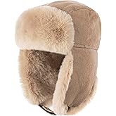 Trapper Hat Warm Windproof Winter Trooper Hats with Earflaps Faux Fur Hunting Hat for Women Men