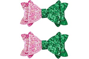 2pcs Witch Hair Accessories, Cute Glitter Hair Bows Clips Fan Gifts Halloween Outfit Accessory for Girls Female Movie Favors