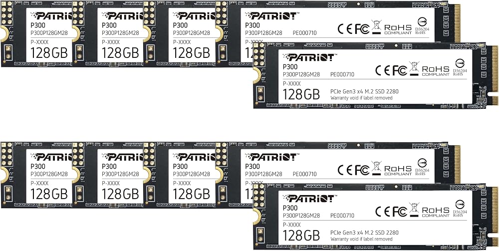 Patriot P300 128GB NVMe PCIe Gen 3x4 M.2 2280 SSD