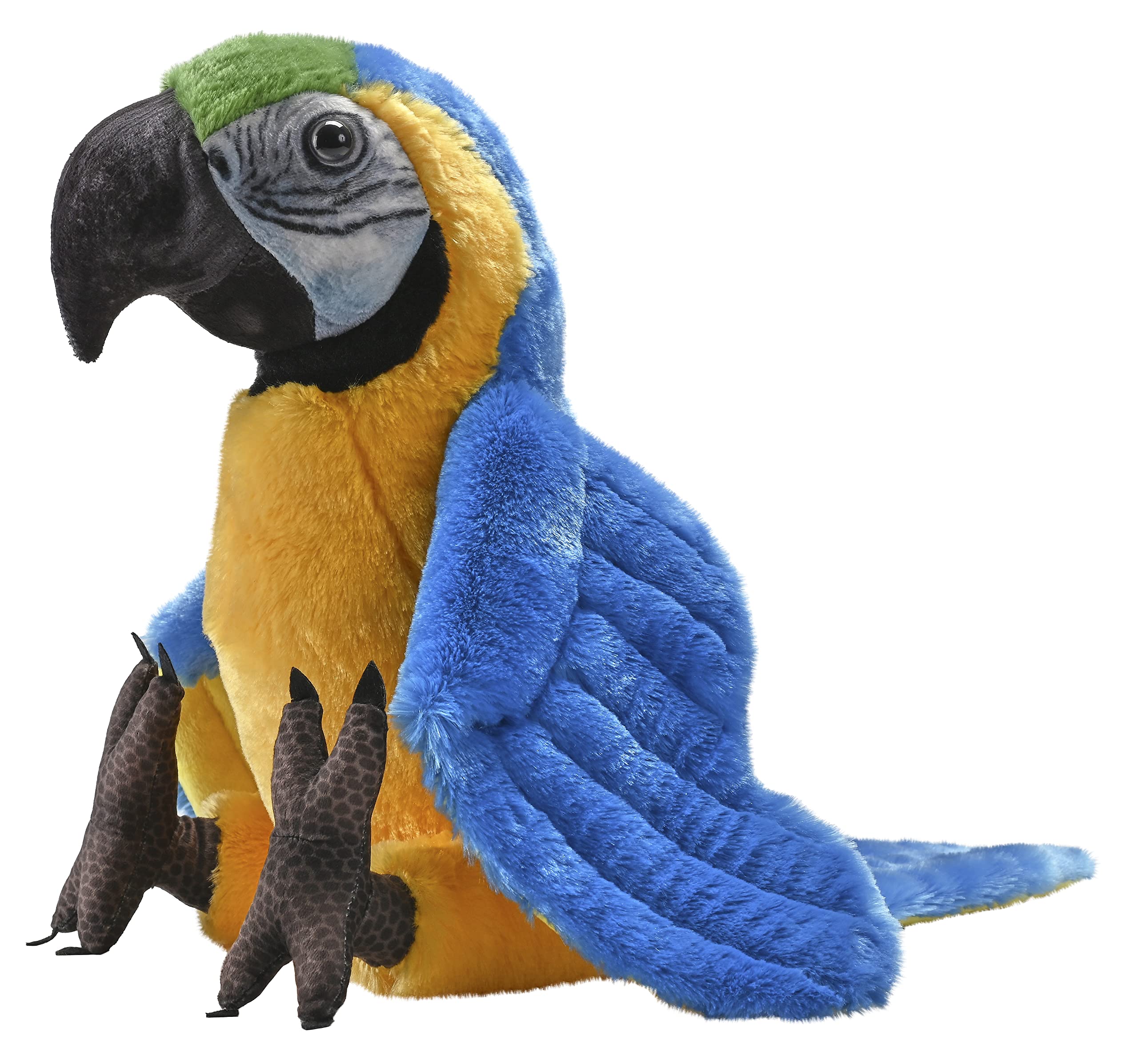 Wild Republic Artist Collection, Blue and Yellow Macaw, Gift for Kids, 15 inches, Plush Toy, Fill is Spun Recycled Water Bottles.