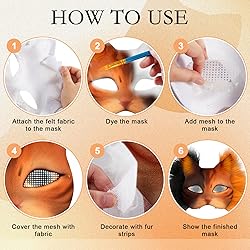 Seenelling 60 Pcs DIY Therian Mask Kit Blank Cat