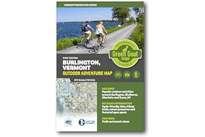 WATERPROOF GREEN GOAT MAPS DURABLE Burlington Vermont Outdoor Adventure Map | Burlington Hiking Map | Hiking trails of Shelburne, VT and Essex, NY | Durable, Waterproof & Tear Resistant