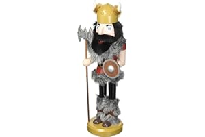 Santa's Workshop 70104 Viking Nutcracker, 14" Tall, Red/Yellow/Gray