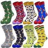Men's Fun Set Dress Socks-Colorful Funny Novelty Cotton Funky Crew Socks Pack,Art Socks