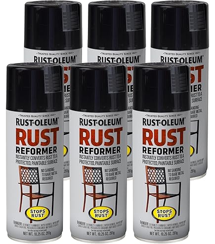 Rust-Oleum 365144-6PK Stops Rust Spray Paint, 12 oz, Satin Citrus