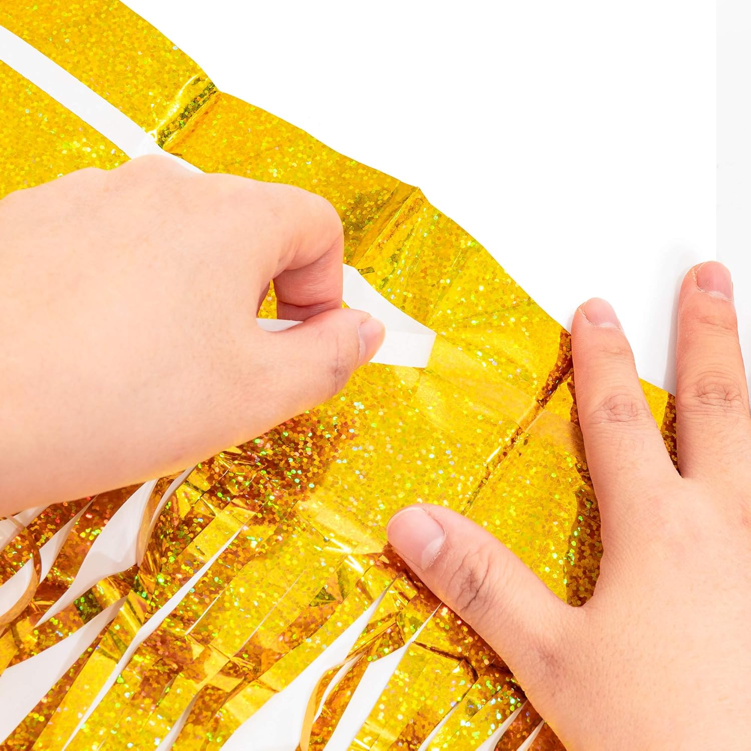 Gold Fringe Curtain Tinsel Backdrop - Image 5