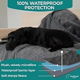 The Happy Dog Company 100% Waterproof Grey Fleece Dog Blanket 100x120cm view 2