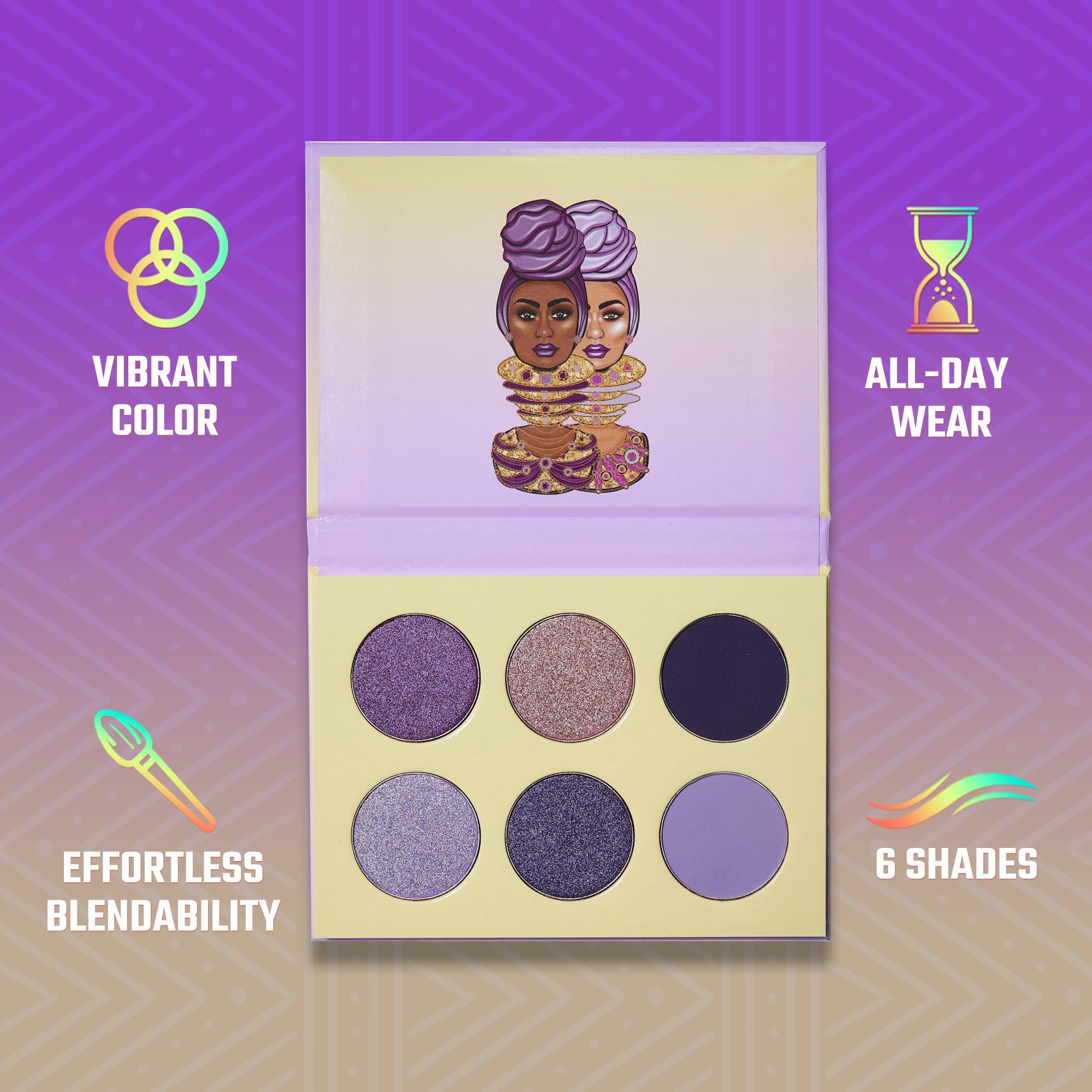 Juvia's Place The Violets Eyeshadow Palette - Professional & Pigmented Eye Makeup, Flawless Finish, Soft & Natural or Complete Glam, Shades of 6