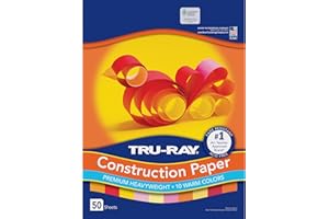 Tru-Ray Heavyweight Construction Paper, Warm Assorted Colors, 9" x 12", 50 Sheets,102947