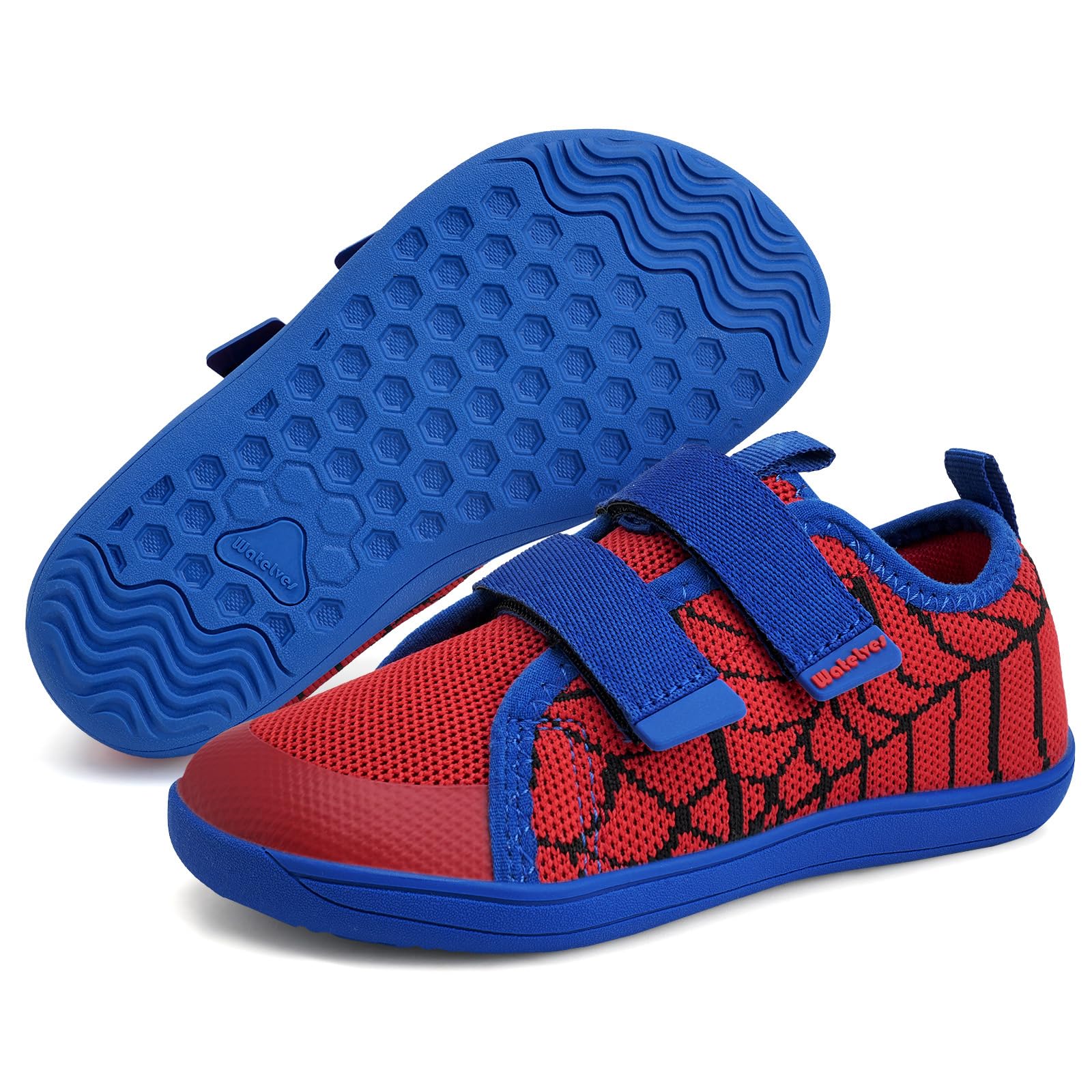 Photo 1 of WateLves Toddler Little Kids Wide Barefoot Shoes The First Walking Shoes Girls Boys Breathable Zero Drop Minimalist Sneakers with Wide Toe Box Natural to Grow (Red Spider, 28)