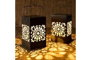 PEATOP 2PACK Solar Lanterns Hanging Outdoor IP65 Waterproof Solar Lights Garden Light Decorative Landscape Lighting for Garden Patio Courtyard Lawn for Yard Tree Fence