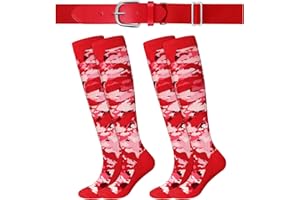Haysandy Baseball Socks Youth Dicital Camo Baseball or Softball Socks and Belt Set Softball Belt for Boys Girls
