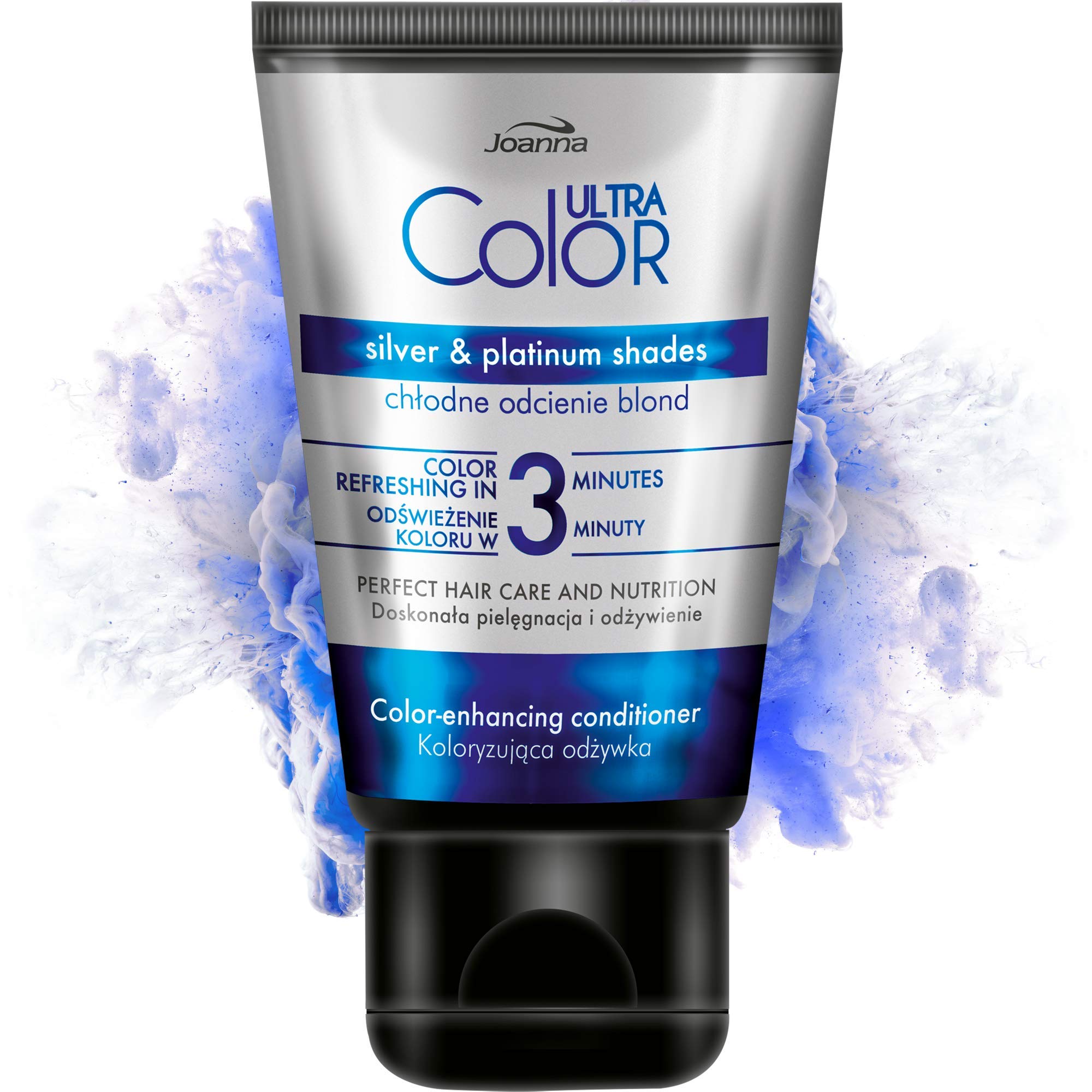 Joanna Ultra Color - Colour Enhancing Conditioner - Silver & Platinum Shades Of Natural And Dyed Hair - Hydrating & Moisturising - Ammonia - Refresh And Enhance The Colour In 3 Minutes - 100 g